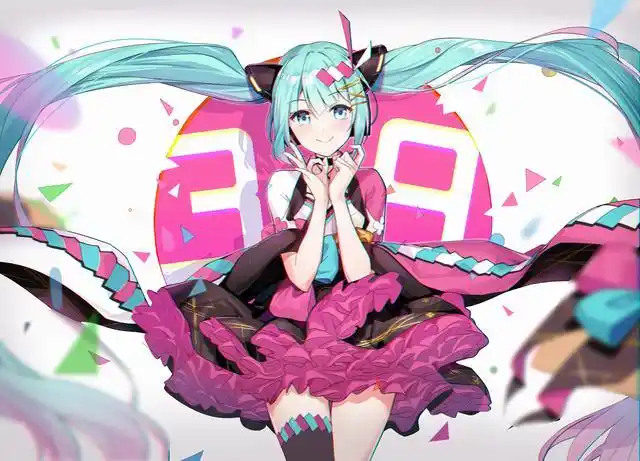 动漫壁纸插画:虚拟歌姬v家初音未来,miku39感谢日,精选p站美图
