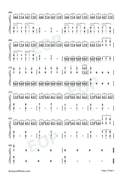 ashes on the fire-进击的巨人the final season原声音乐双手简谱预览