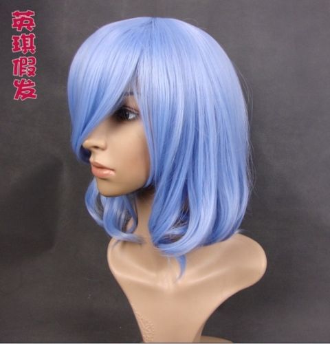 高温丝cosplay假发*冰蓝色动漫东方同人蕾米利亚原宿女士短发假毛