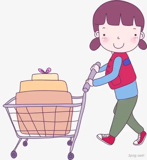 标签:车子女孩卡通购物车小推车插图售货员高兴地车子红色车子车子
