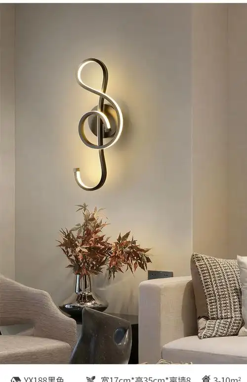 壁灯卧室现代简约床头灯北欧创意客厅背景墙壁灯走廊 轻奢led灯具