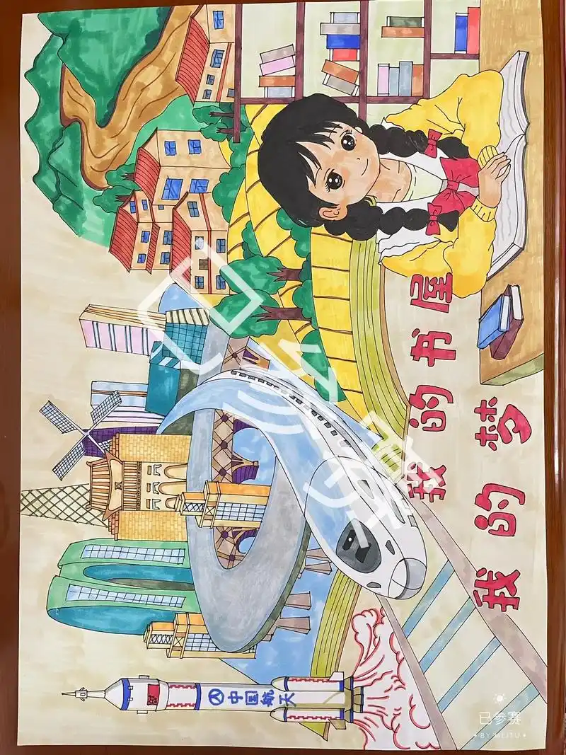 我的家乡十年的变化#马克笔手绘 - 抖音