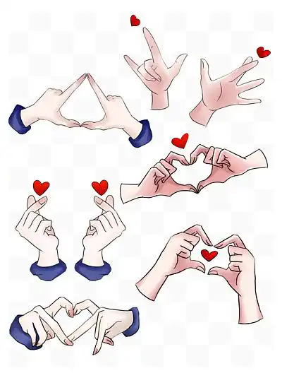 爱 i>你 /i>比心手势插画