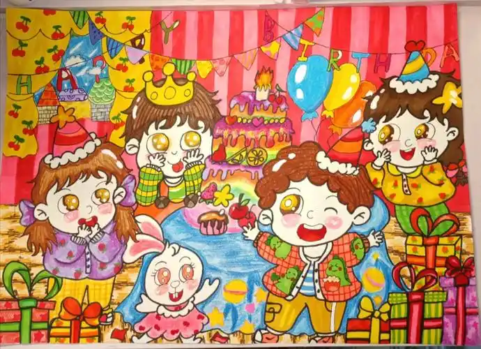 儿童故事画生日派对