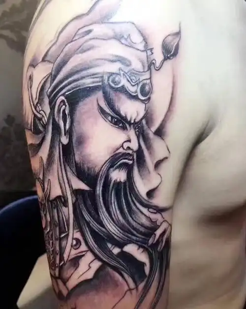 关公一枚纹身图片