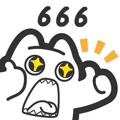 s37魔鬼猫表情666半身白描张嘴卖萌大拇指呼喊认可赞赏表扬ip动漫魔性