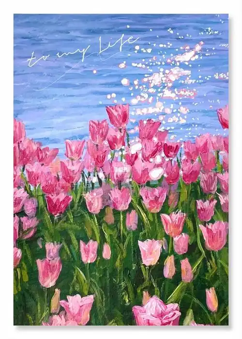 丙烯画郁金香花海绘画步骤图过程手绘分享