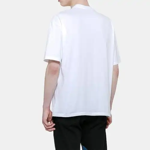 balenciaga/巴黎世家 白色男士纯棉平纹针织短袖t恤 570805-teva3