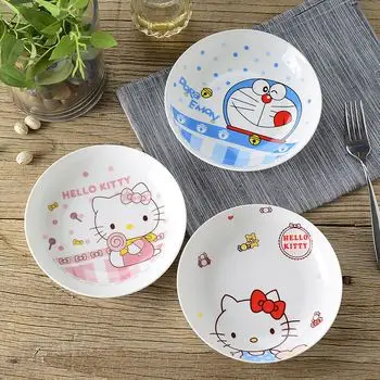 hellokitty 多啦a梦 7寸陶瓷盘子可爱菜盘卡通餐具韩式盘