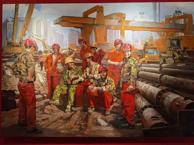 油画         地铁建设者