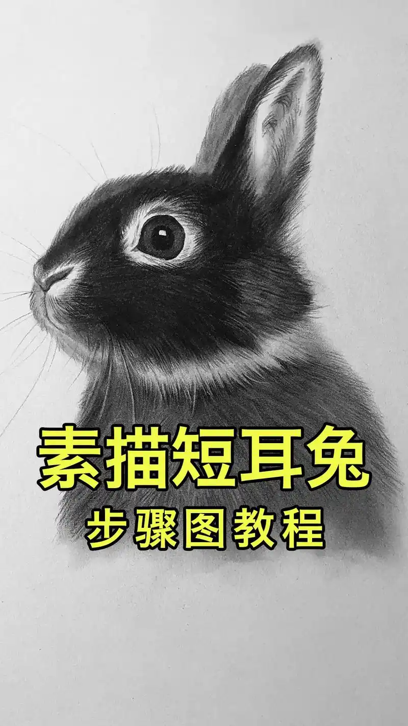 素描动物小兔子教程#蔡海晨素描 #素描动物 #素描基础 #美 - 抖音
