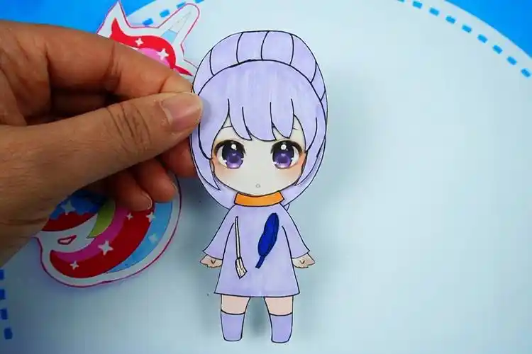 摩卡少女创意手工纸娃娃卡通女孩月樱
