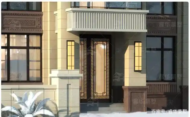 入户门廊过渡家与室外的空间,兼顾实用与美观功能.