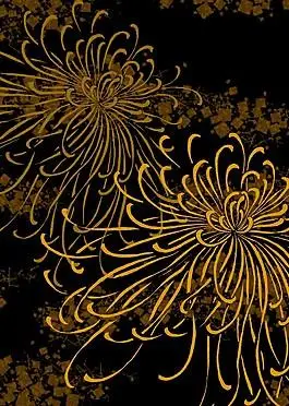 金色菊花图案背景