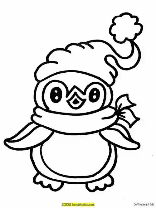 12张穿着胖乎乎的可爱小企鹅儿童简笔画