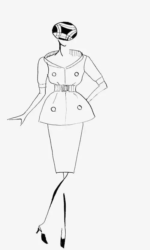 手绘时装立裁模特