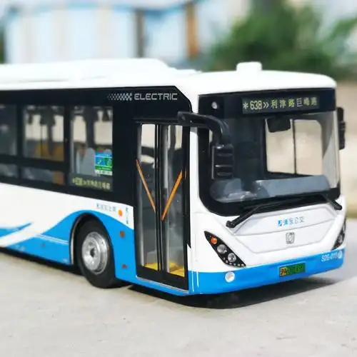 上汽申沃原厂新能源纯电动客车 上海公交巴士638路模型玩具 1:64