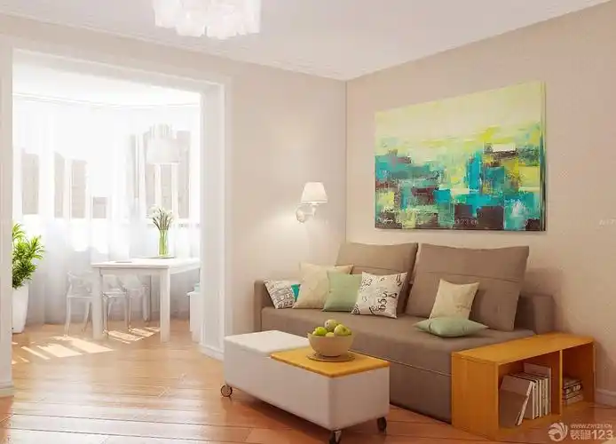 60平米小户型两居客厅带阳台装修图片欣赏_设计456装修效果图