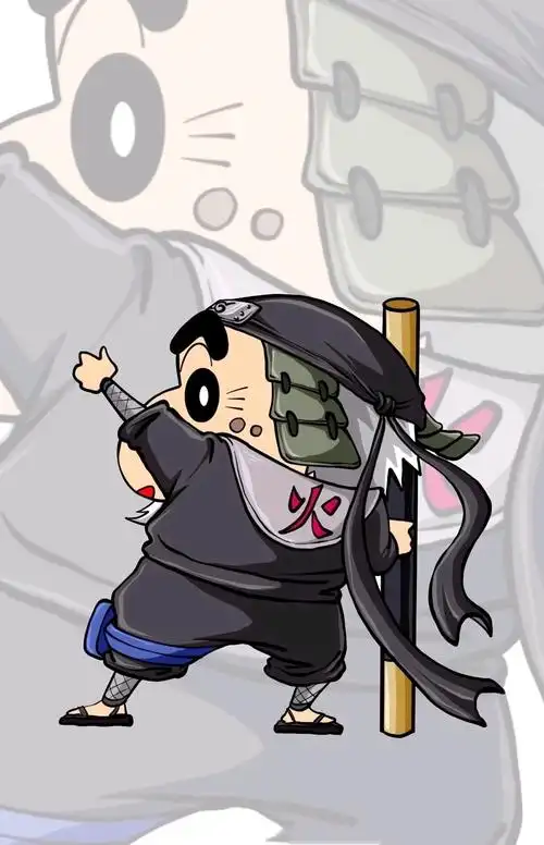 蜡笔小新cos火影忍者原图