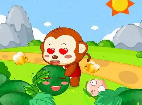 伴读猴子吃西瓜