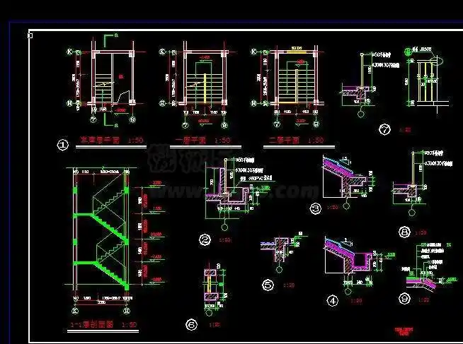 楼梯剖视结构图门窗结构及材料表剖面图样式二套结构申明:内容来自