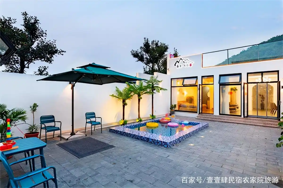 天津蓟县穿芳峪遇见与山温泉精品民宿,颜值高温泉好,充满画意!