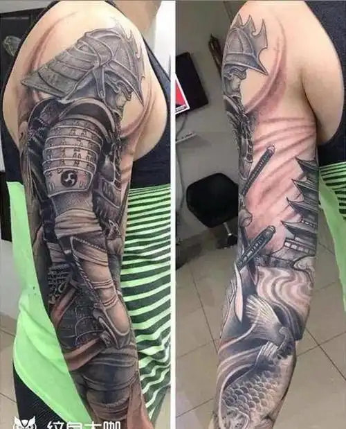 鬼武士纹身图片_手臂纹身图案