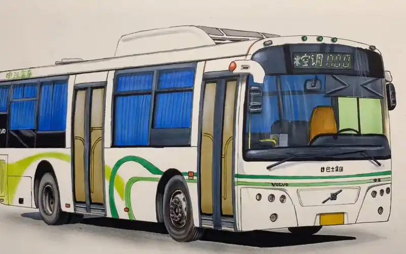 手绘申沃公交车,喜欢吗