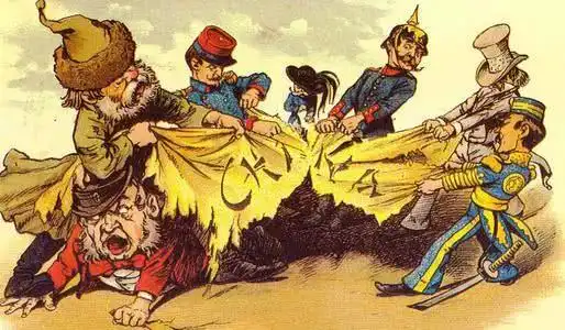 八国联军瓜分中国简笔画