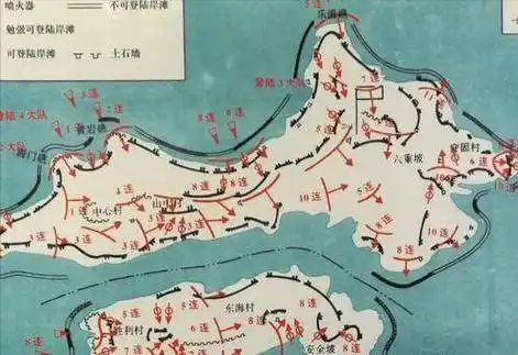 攻克一江山岛示意图已经在解放军强大的炮火准备中死伤惨重的国民党