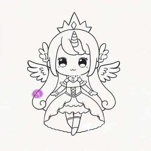 美少女公主简笔画最简单简笔画