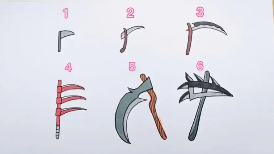 不同年级画的死神镰刀