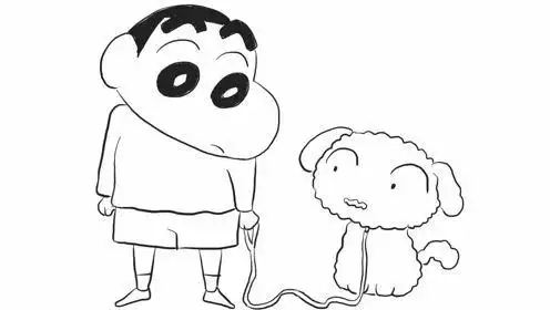 蜡笔小新与他的小狗育儿亲子简笔画 宝宝轻松学画画
