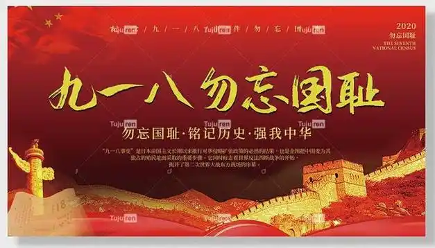 纪念九一八事变海报抗战设计展板素材