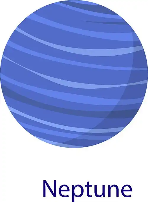 海王星行星图标平面风格图片