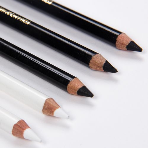 酷喜乐进口白炭笔高光笔白色素描铅笔速写美术用品手绘软中硬碳笔