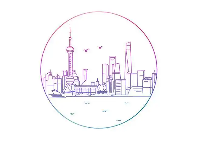 东方明珠塔手绘插画素材