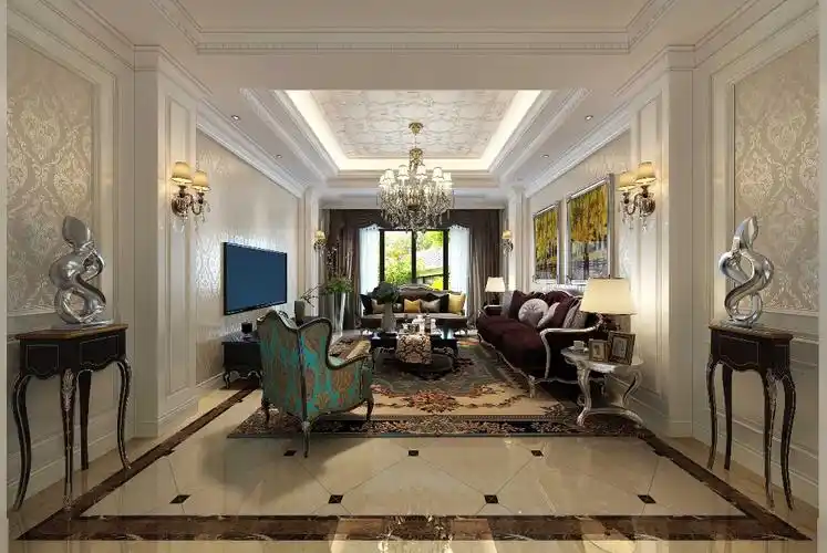 浦东东方鸿景279平新古典风格叠加别墅装修效果图