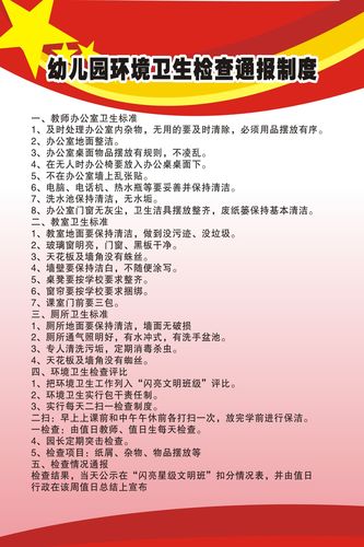 m766幼儿园疫情防控环境卫生检查通报制度695海报印制10-9