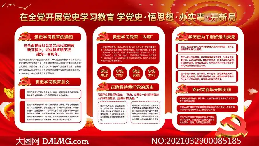 在全党开展学习党史教育宣传栏psd素材