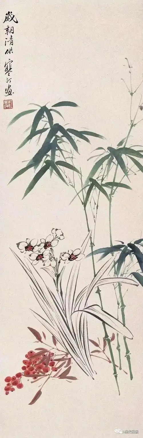 五位花鸟名家笔下的水仙图辑录欣赏|陈半丁|王雪涛|江寒汀|张大千