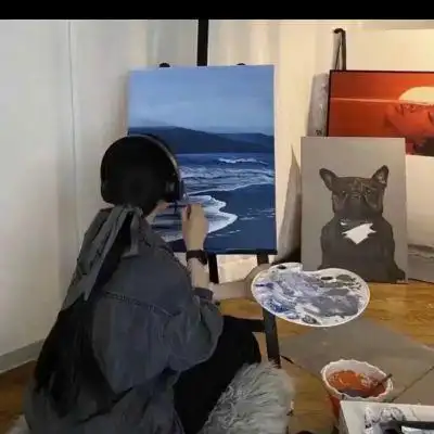 正画画的女头_女生头像_我要个性网