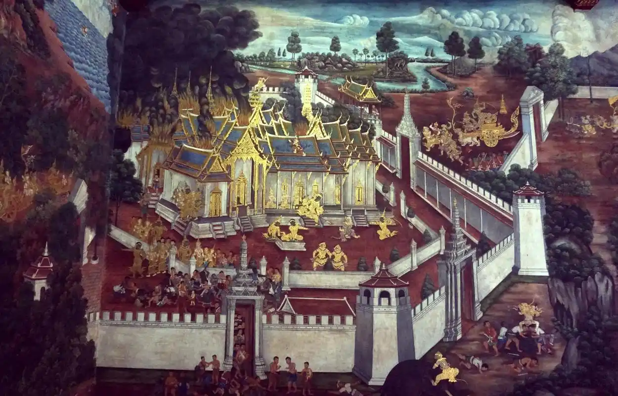 96泰国大皇宫壁画探秘 90来到泰国曼谷的大皇宫,你一定不能错过