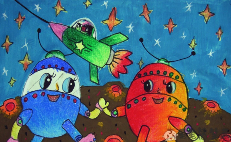 火箭儿童绘画作品