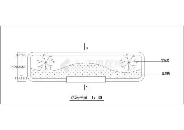 某地区的矩形花坛施工图_庭院屋顶景观_土木在线
