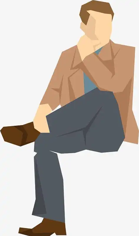 坐着的男人人物插画