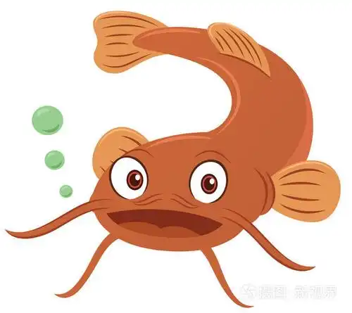 鲶鱼卡通动物人物上白色孤立.矢量图