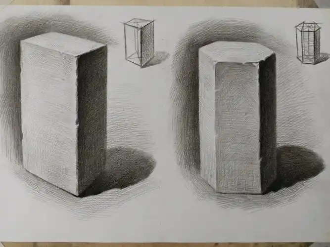 素描长方体六棱柱步骤图