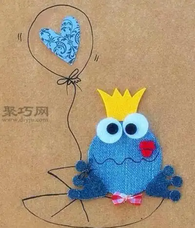 旧牛仔裤diy动物布贴牛仔裤废物利用做布贴画