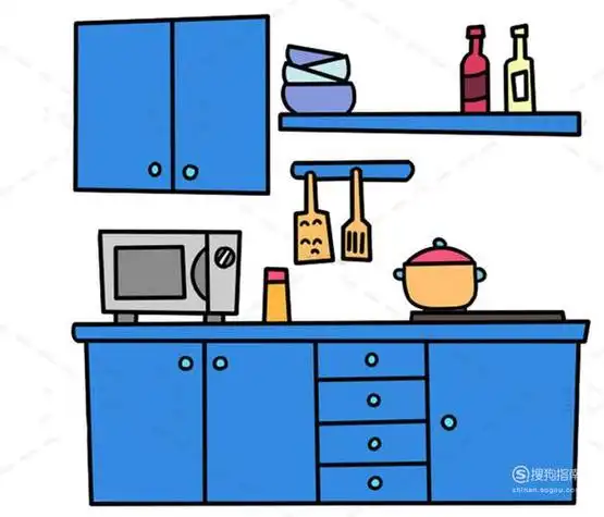 厨房一角简笔画小学生